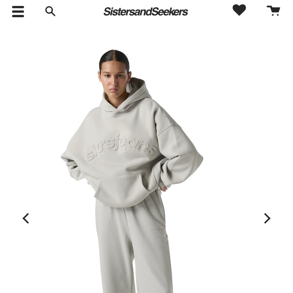 (Matching Sweat Set) Sisters and Seekers Hoodie (XL) and Sweats (L) Set in Foam